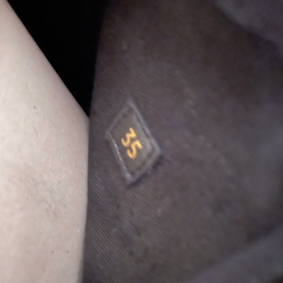 CELINE Canvas Leather Lace Up Combat Boots with Logo Size 35 - Picture 10 of 11